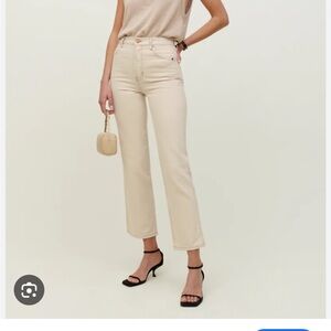 Reformation Cream Straight Leg Jeans Relaxed Fit